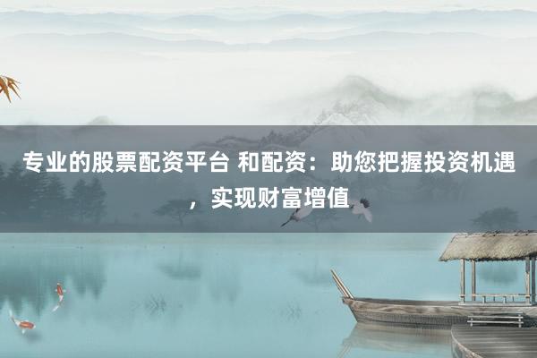 专业的股票配资平台 和配资：助您把握投资机遇，实现财富增值