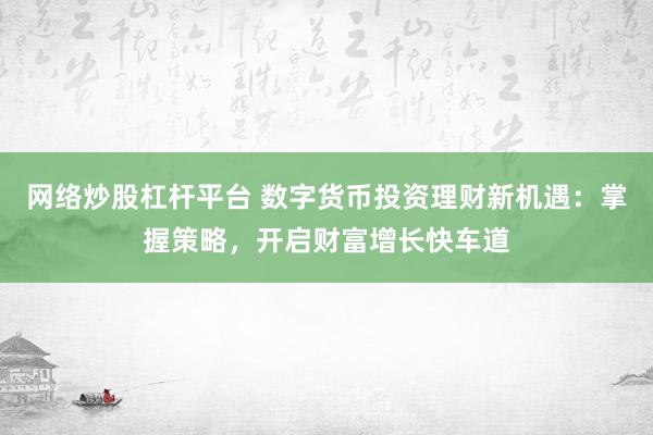 网络炒股杠杆平台 数字货币投资理财新机遇：掌握策略，开启财富增长快车道