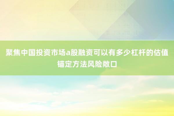 聚焦中国投资市场a股融资可以有多少杠杆的估值锚定方法风险敞口