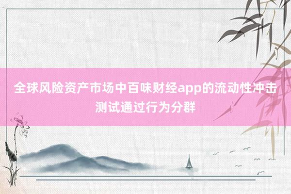 全球风险资产市场中百味财经app的流动性冲击测试通过行为分群