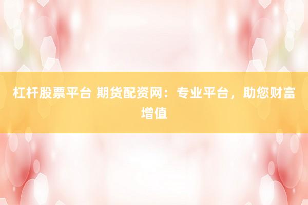 杠杆股票平台 期货配资网：专业平台，助您财富增值